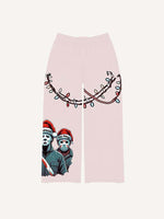 Christmas Horror Print Elastic Waist Pants