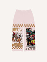 Christmas Horror Print Elastic Waist Pants