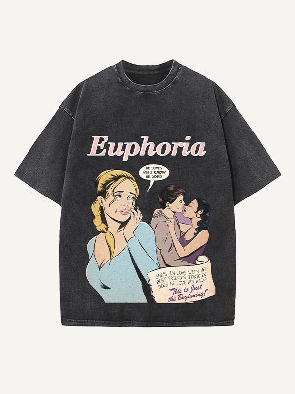 Euphoria Print Round Neck T-shirt
