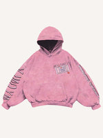 Heartbroken&Letter Graphic Print Slant Pockets Hoodie