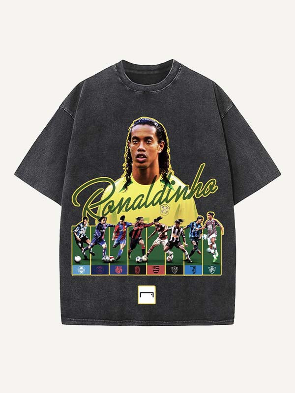 Ronaldinho Print Round Neck T-shirt