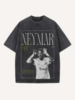 Neymar Print Round Neck T-shirt