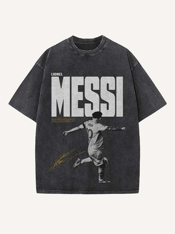 Lionel Messi Print Round Neck T-shirt