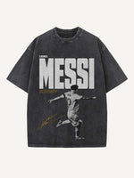 Lionel Messi Print Round Neck T-shirt