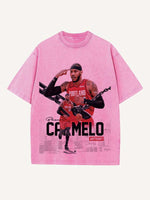 Carmelo Anthony Print Round Neck T-shirt