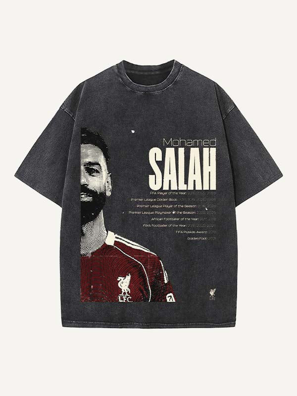Mohamed Salah Print Round Neck T-shirt