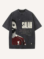 Mohamed Salah Print Round Neck T-shirt