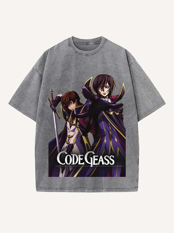 Code Geass Print Round Neck T-shirt