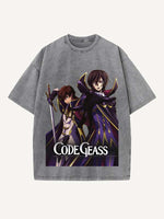 Code Geass Print Round Neck T-shirt