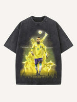 Neymar Print Round Neck T-shirt