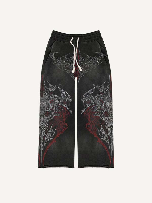 Graphic Print Elastic Waist Pants