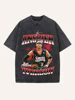 Allen Iverson Print Round Neck T-shirt