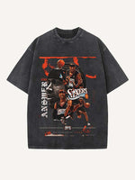 Allen Iverson Print Round Neck T-shirt