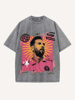 Lionel Messi Print Round Neck T-shirt