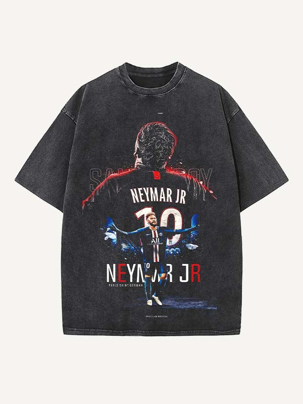 Neymar Print Round Neck T-shirt
