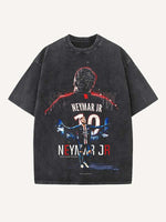 Neymar Print Round Neck T-shirt