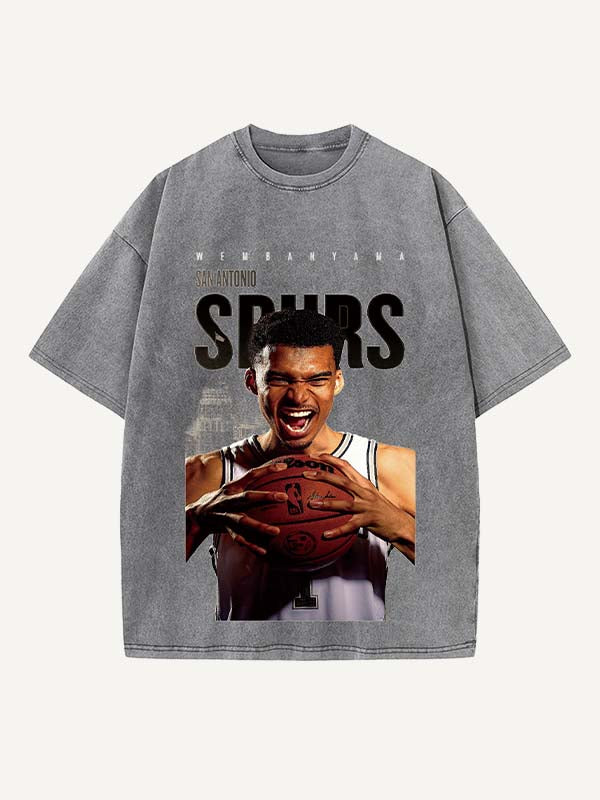 Victor Wembanyama Print Round Neck T-shirt