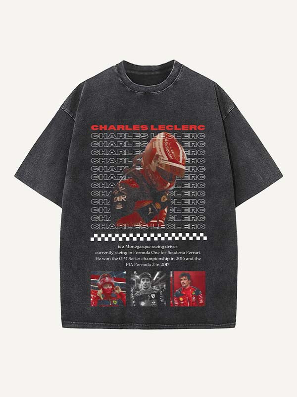 Charles Leclerc Print Round Neck T-shirt