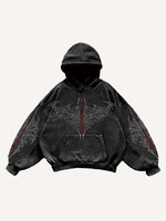 Graphic Print Slant Pockets Hoodie