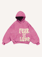 Letter Print Slant Pockets Hoodie