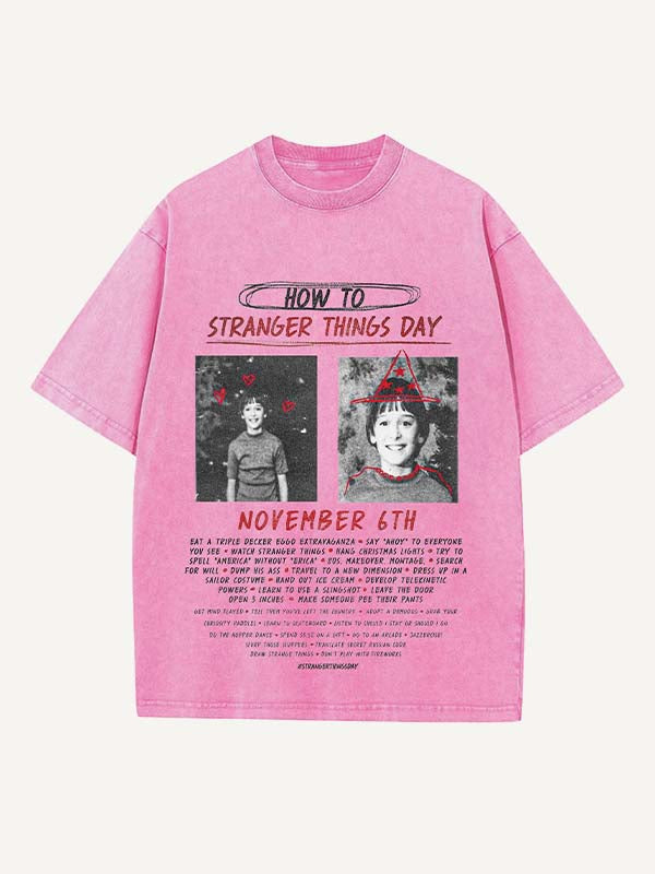 Stranger Things Print Round Neck T-shirt