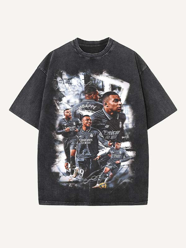 Kylian Mbappé Print Round Neck T-shirt