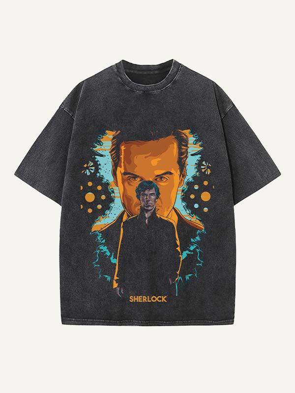 Sherlock Print Round Neck T-shirt