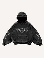 Figure&Wing Graphic Print Slant Pockets Hoodie