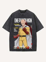 One-Punch Man Print Round Neck T-shirt