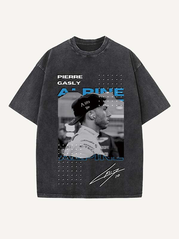 Pierre Gasly Print Round Neck T-shirt