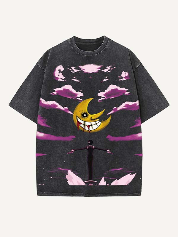 Soul Eater Print Round Neck T-shirt