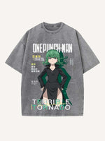 One-Punch Man Print Round Neck T-shirt