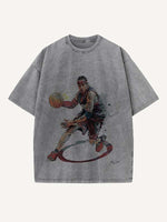 Allen Iverson Print Round Neck T-shirt