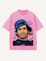 Carlos Sainz Print Round Neck T-shirt