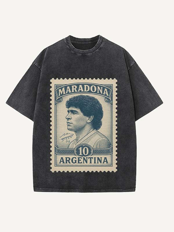 Diego Maradona Print Round Neck T-shirt