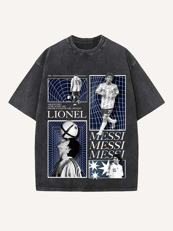 Lionel Messi Print Round Neck T-shirt