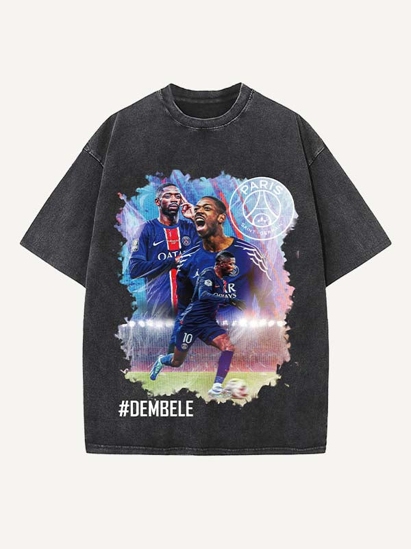 Ousmane Dembélé Print Round Neck T-shirt