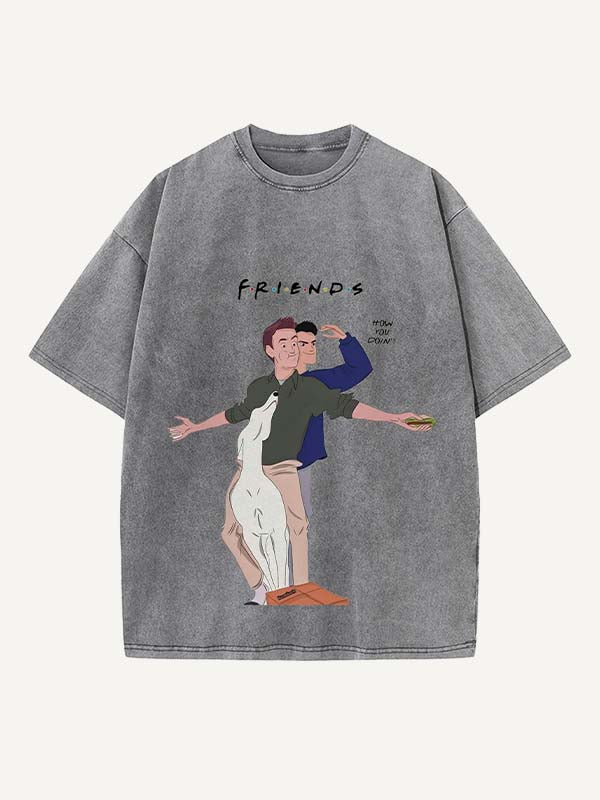 Friends Print Round Neck T-shirt