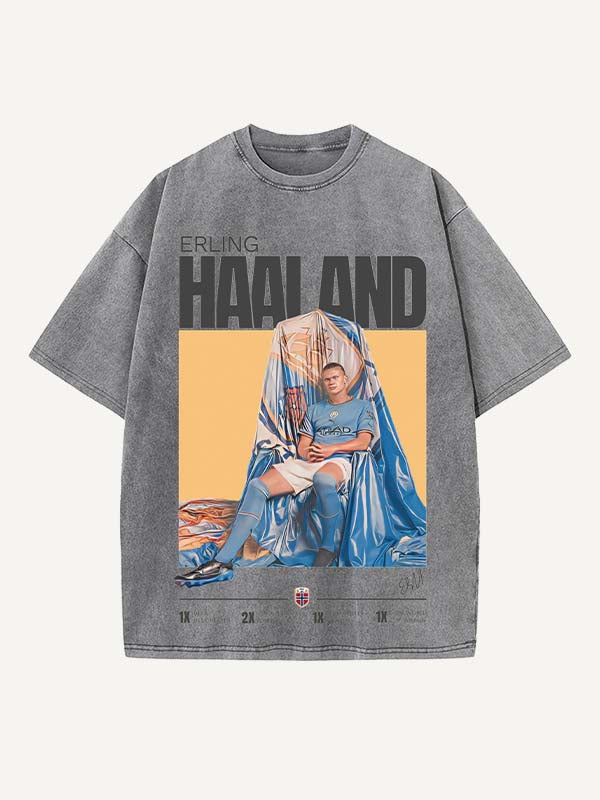 Erling Haaland Print Round Neck T-shirt