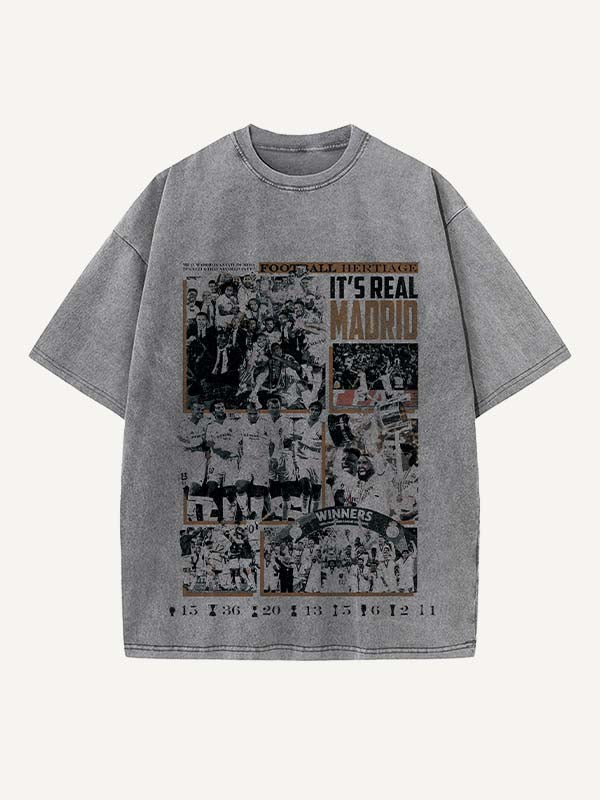 Real Madrid Print Round Neck T-shirt