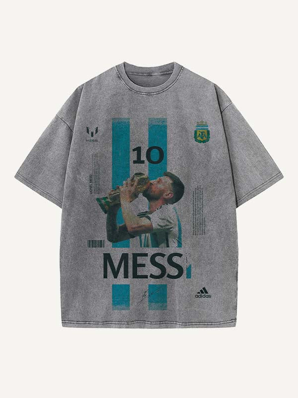 Lionel Messi Print Round Neck T-shirt