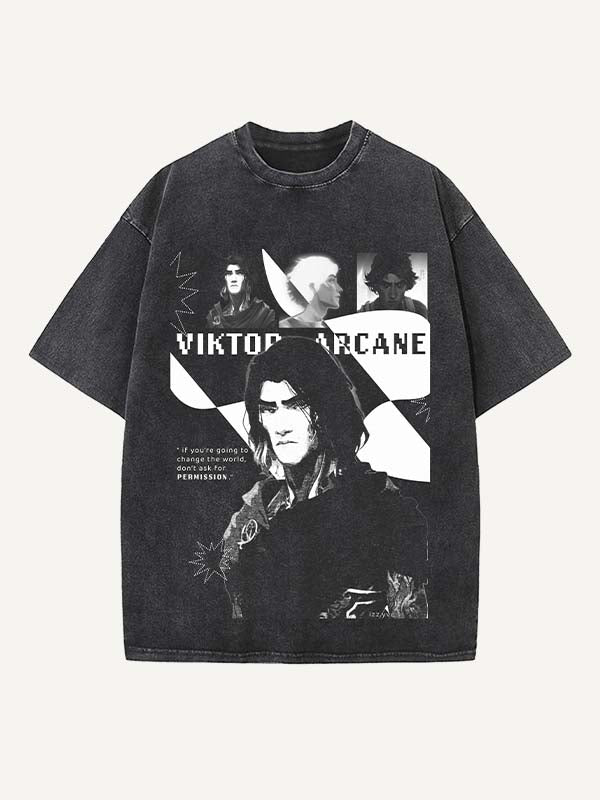 Arcane Print Round Neck T-shirt