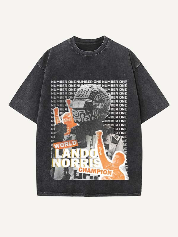 Lando Norris Print Round Neck T-shirt