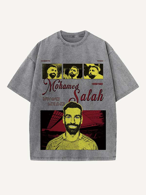 Mohamed Salah Print Round Neck T-shirt
