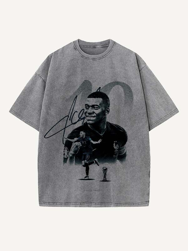 Kylian Mbappé Print Round Neck T-shirt