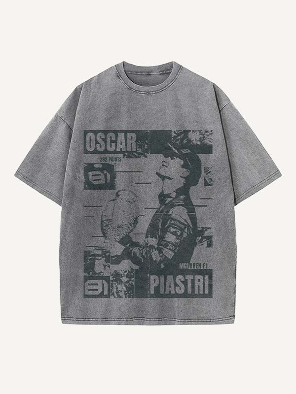 Oscar Piastri Print Round Neck T-shirt