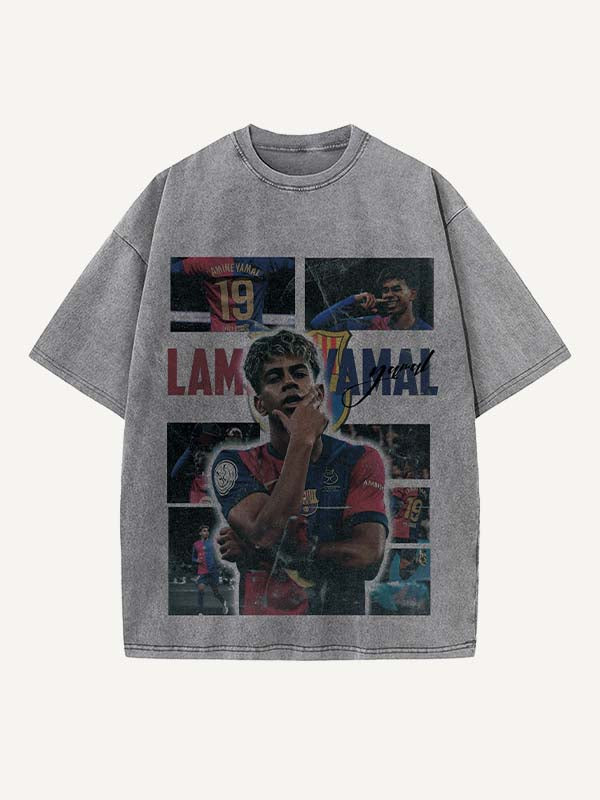 Lamine Yamal Print Round Neck T-shirt