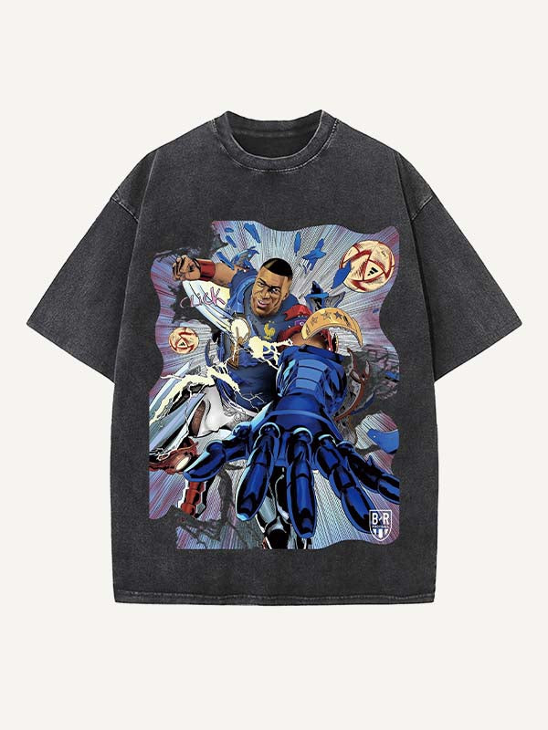Kylian Mbappé Print Round Neck T-shirt