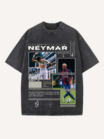 Neymar Print Round Neck T-shirt