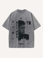 Neymar Print Round Neck T-shirt